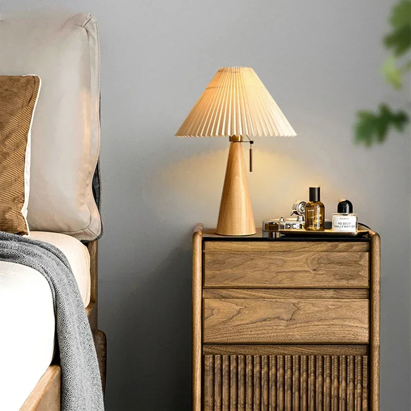 Retro Pleated Table Lamp Nordi - Lighting Decor Bedroom ulasan dan harga