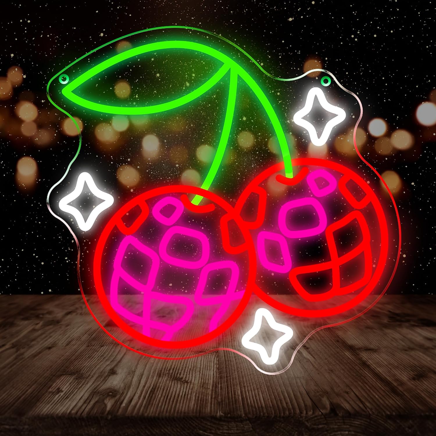 Disco Ball Cherry LED Neon Sig - Lighting Christmas Decor ulasan dan harga